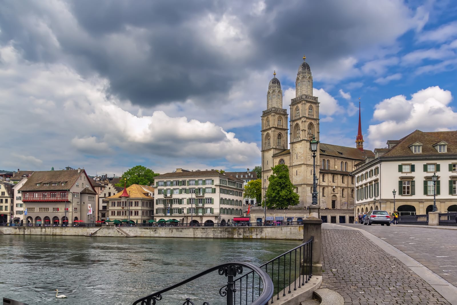 The Grossmünster across the Limmat river